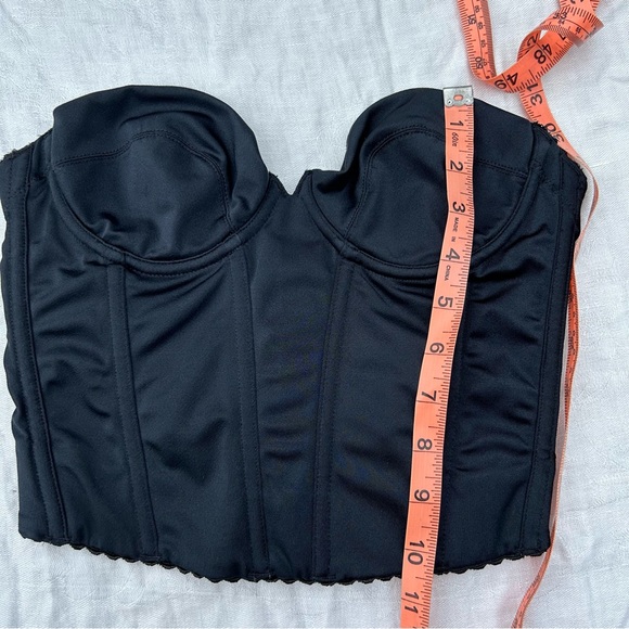 Natori Black Corset Bustier Scalloped Edge Y2K Romantic Grunge Vintage 90s Style - Picture 4 of 9